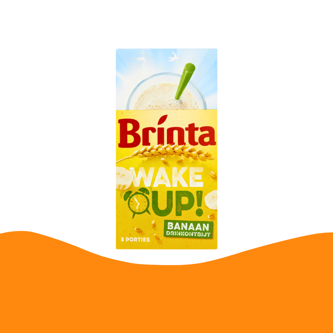 Brinta Wake Up Banaan Drinkontbijt (volkoren ontbijtgranen bananendrinkpap) (5 zakjes van 22 gram)