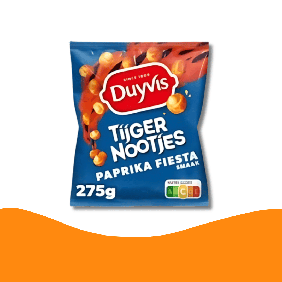 Duyvis Borrel Nootjes Tijgernootjes Paprika Fiesta 紅椒派對脆皮花生(275克)
