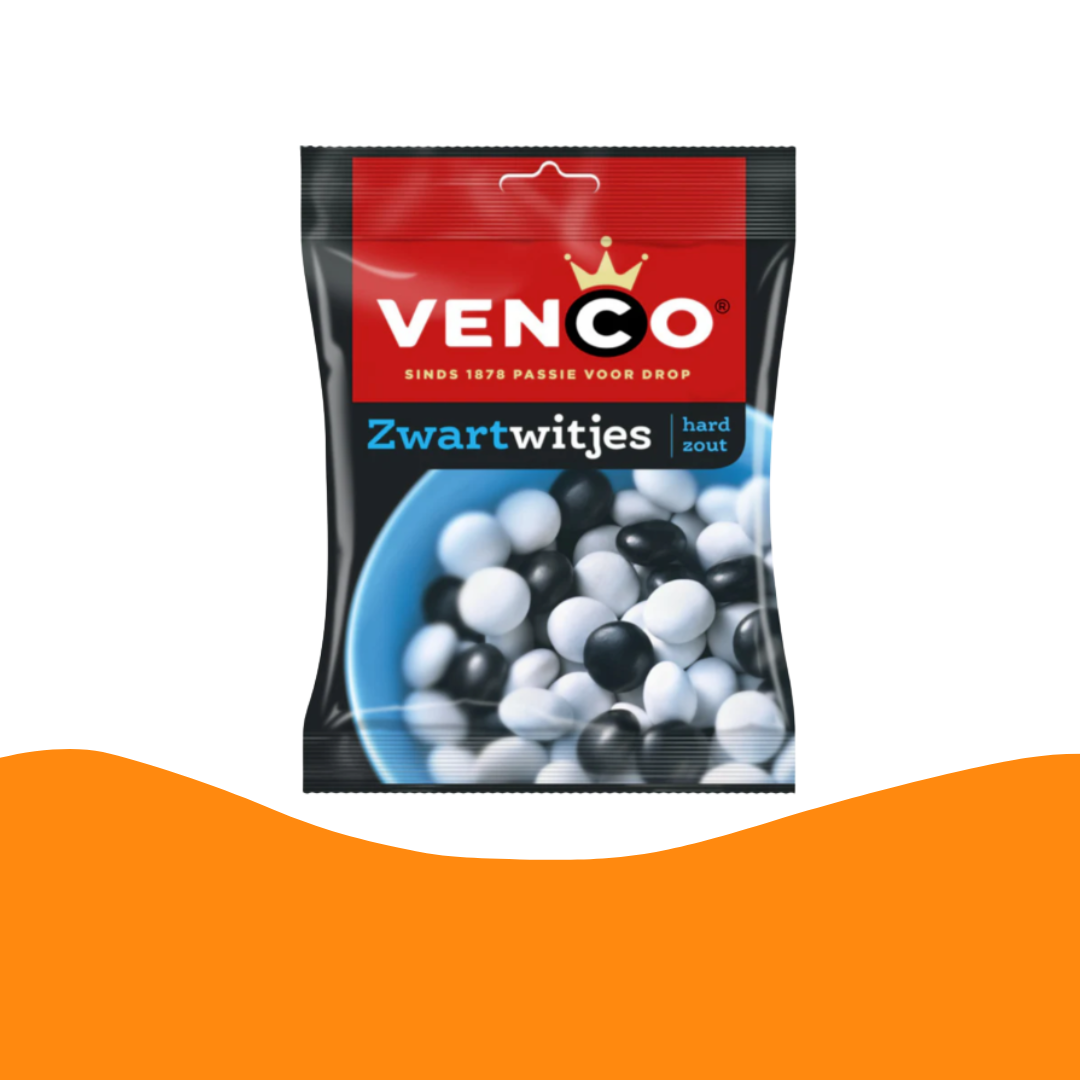 Venco Hard Salted Licorice Black and White Mix 285 gram)