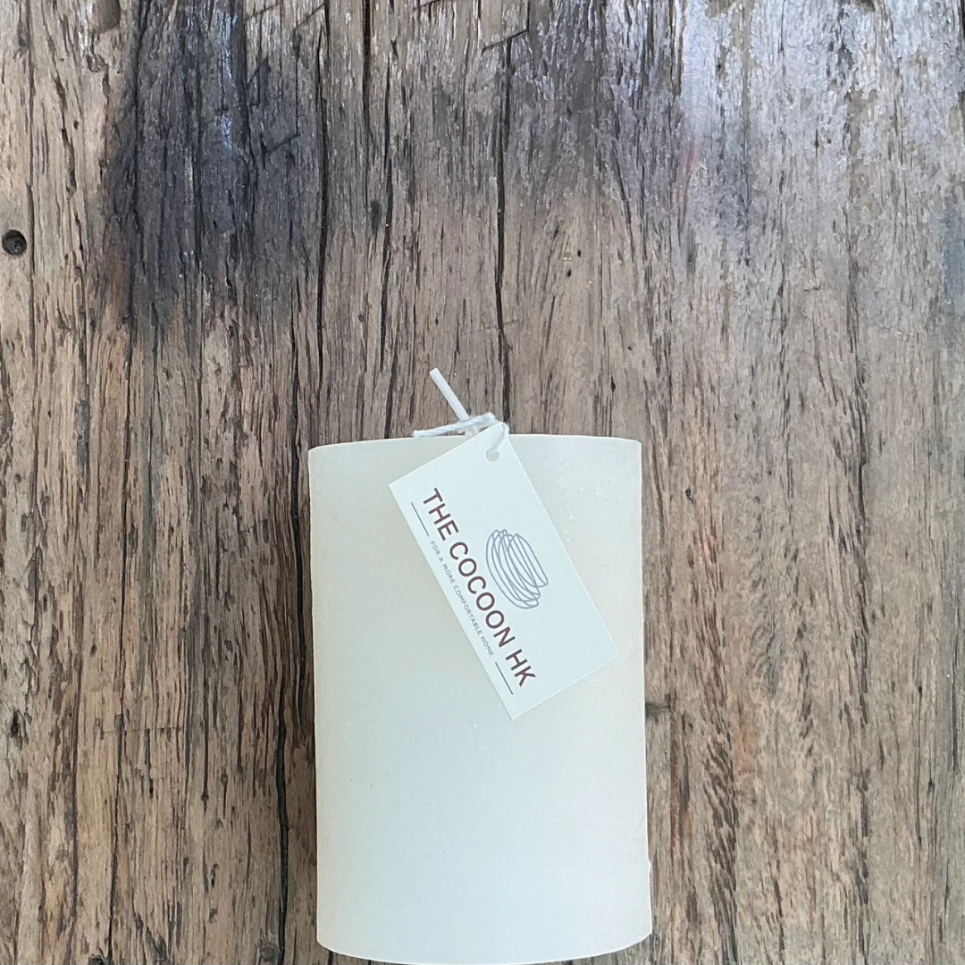 Rustic Pillar Candle 7x10cm Ivory