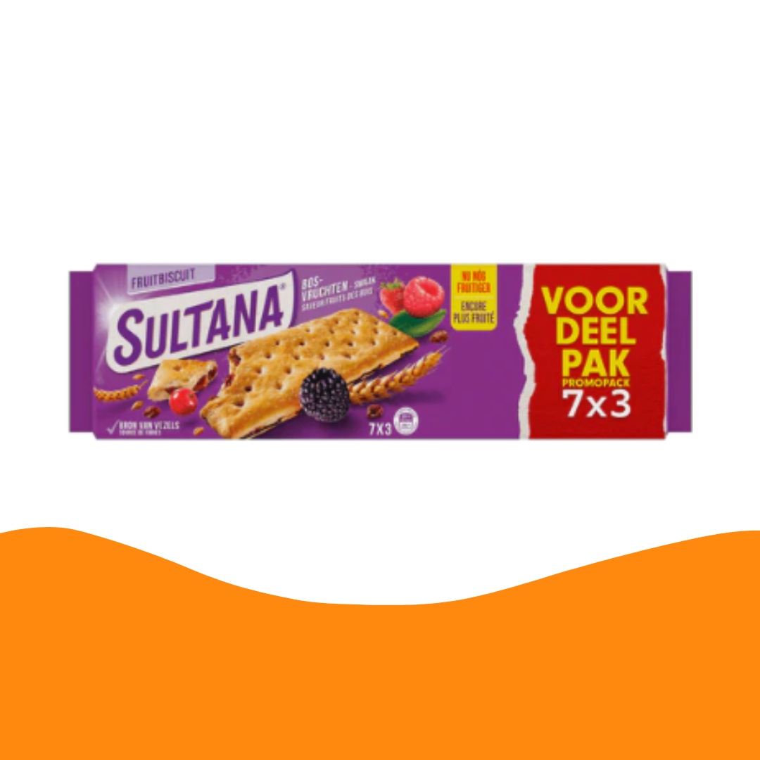 Sultana Bosvruchten / Forest Fruit Biscuits (7 pieces of 3) (306 gram) (Promopack)