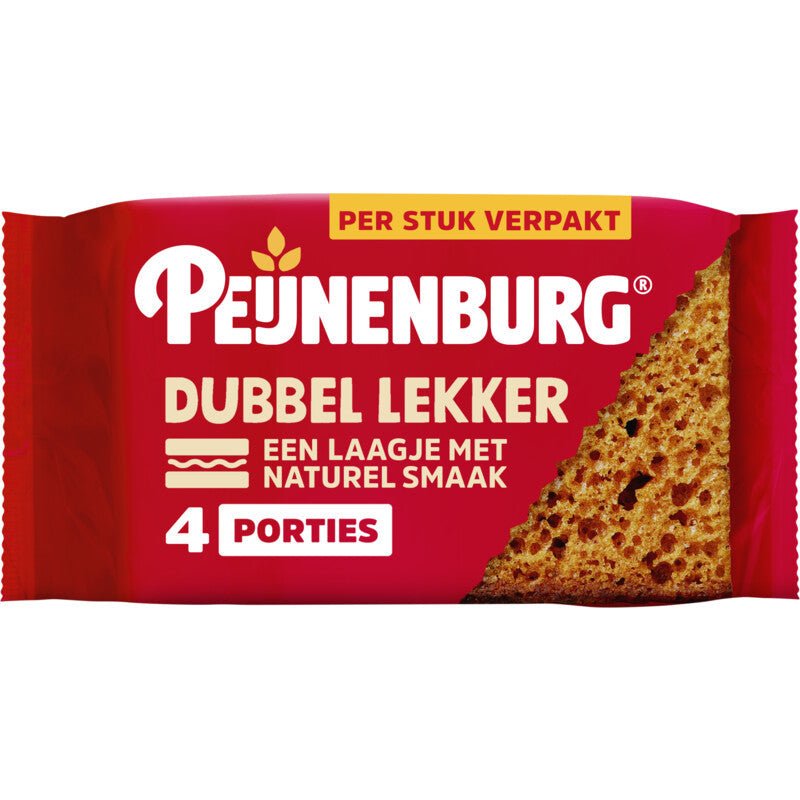Peijnenburg Dubbel lekker naturel 4 stuks (4 x 49 gram) (Best Before 30 June 2026)