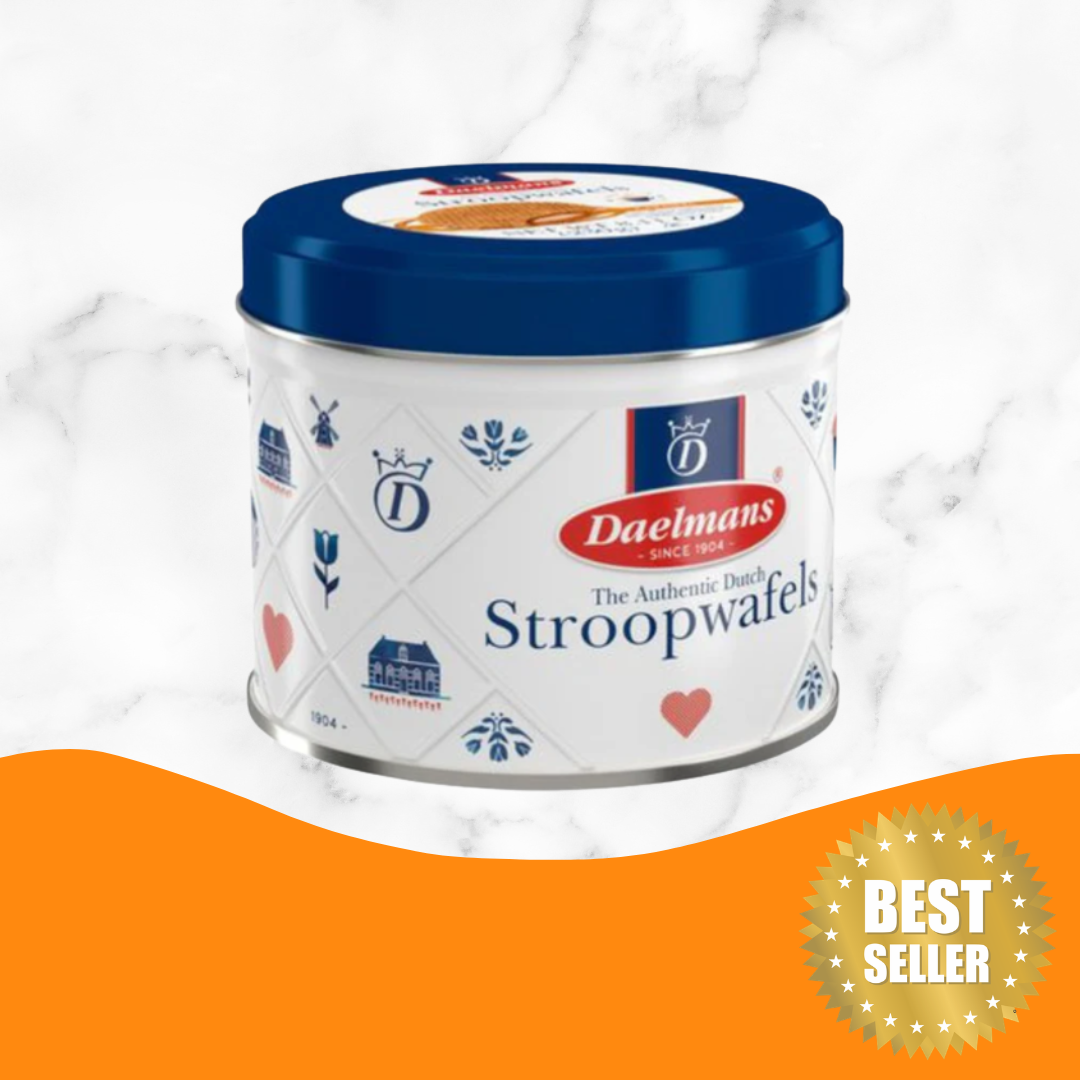 Daelmans Stroopwafels Cadeaublik/Caramel waffles gift tin (230 gram) / Discounted as slightly dented tin)