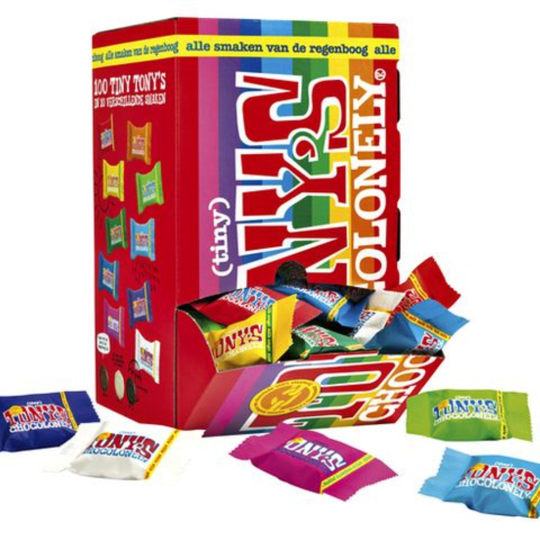 Tony's Chocolonely Tony’s Chocolonely 迷你朱古力盒混合 100 包 900 克 (連心意卡*)