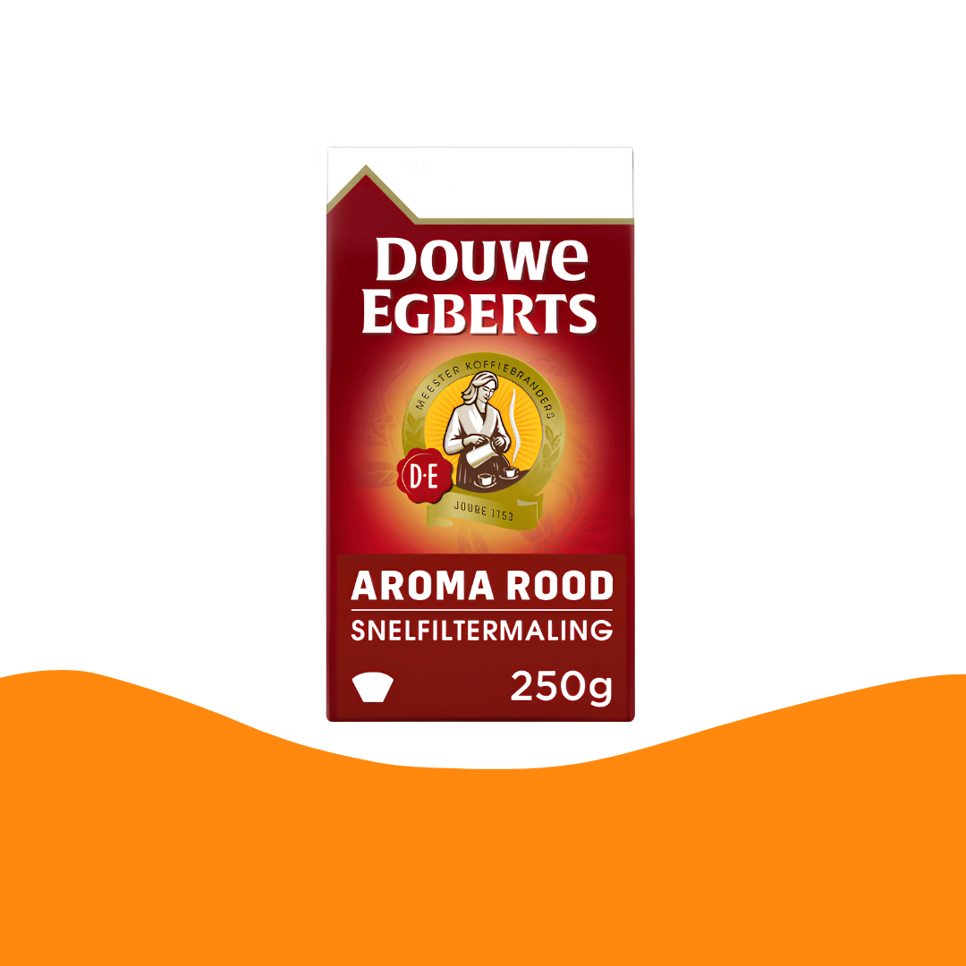 Douwe Egberts Koffie Aroma Rood Snelfilter Maling / Quick filter grind coffee (250 gram)