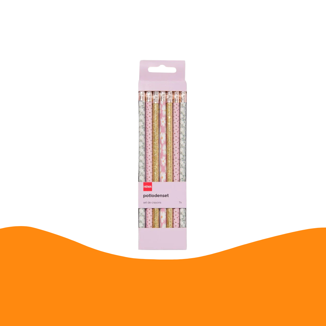 Hema Bloemen Potlodenset van 7 stuks (flower pencil set pack of 7)