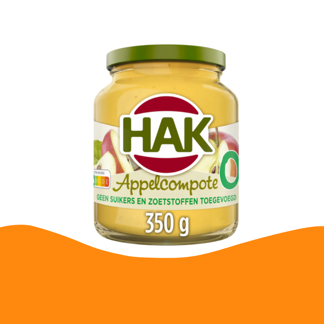 Appelcompote Hak 0% No Added Sugars & Sweeteners 350 gram )
