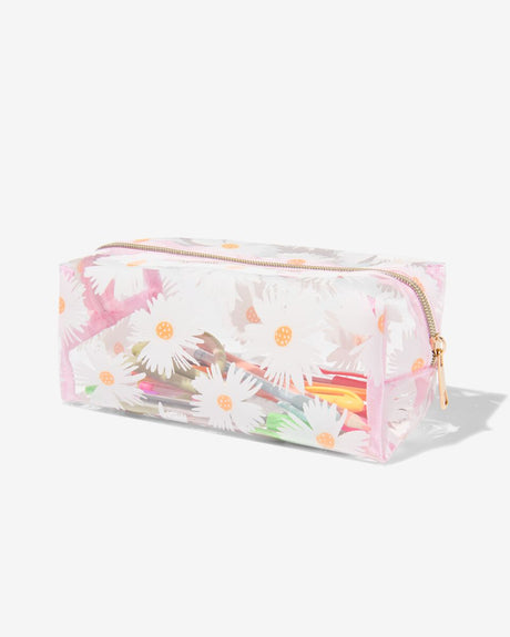 Hema Etui Transparent Flowers with single zip