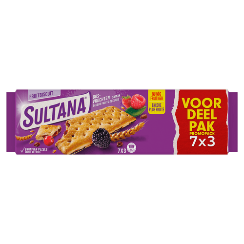 Sultana Bosvruchten / Forest Fruit Biscuits (7 pieces of 3) (306 gram) (Promopack)