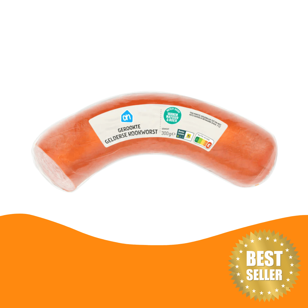 AH Gerookte Gelderse Kookworst / Smoked Gelderland Cooked Sausage 300g