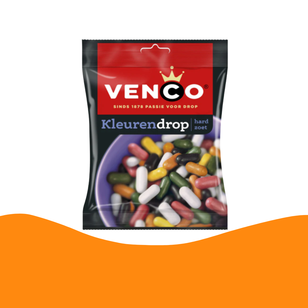 Venco Kleurendrop (285 gram)/Hard sweet coloured licorice