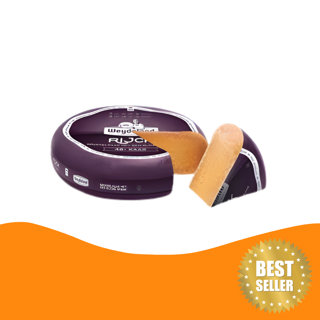 Dutch Cheese ('Kaas'): Weydeland Rijck Crumble ('Brokkelkaas') Cheese Old with Salt Crystals Vacuum Packed