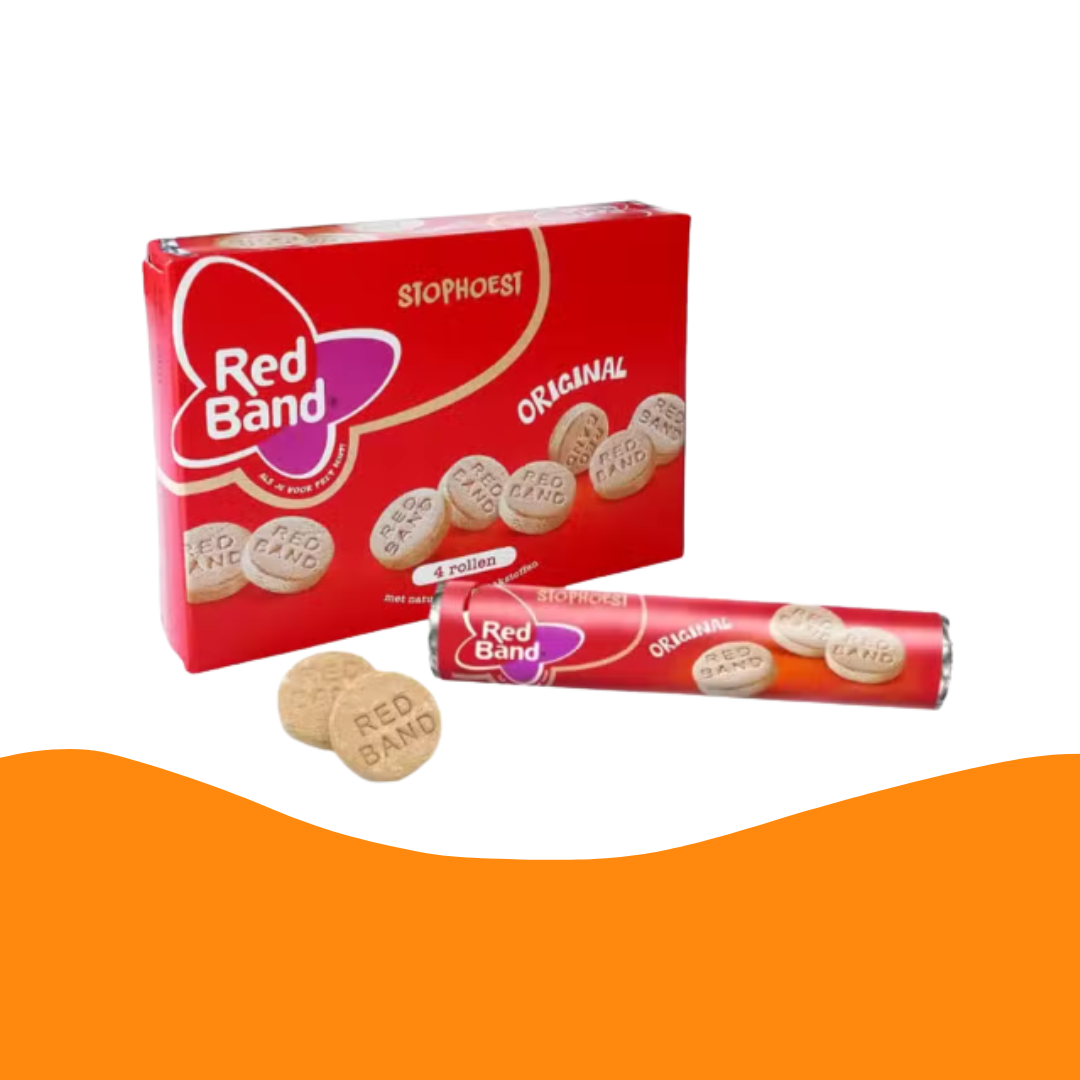 Red Band Stophoest 4 rollen/Licorice and menthol pastilles
