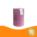 Rustic Pillar Candle 10x15cm Dark Pink