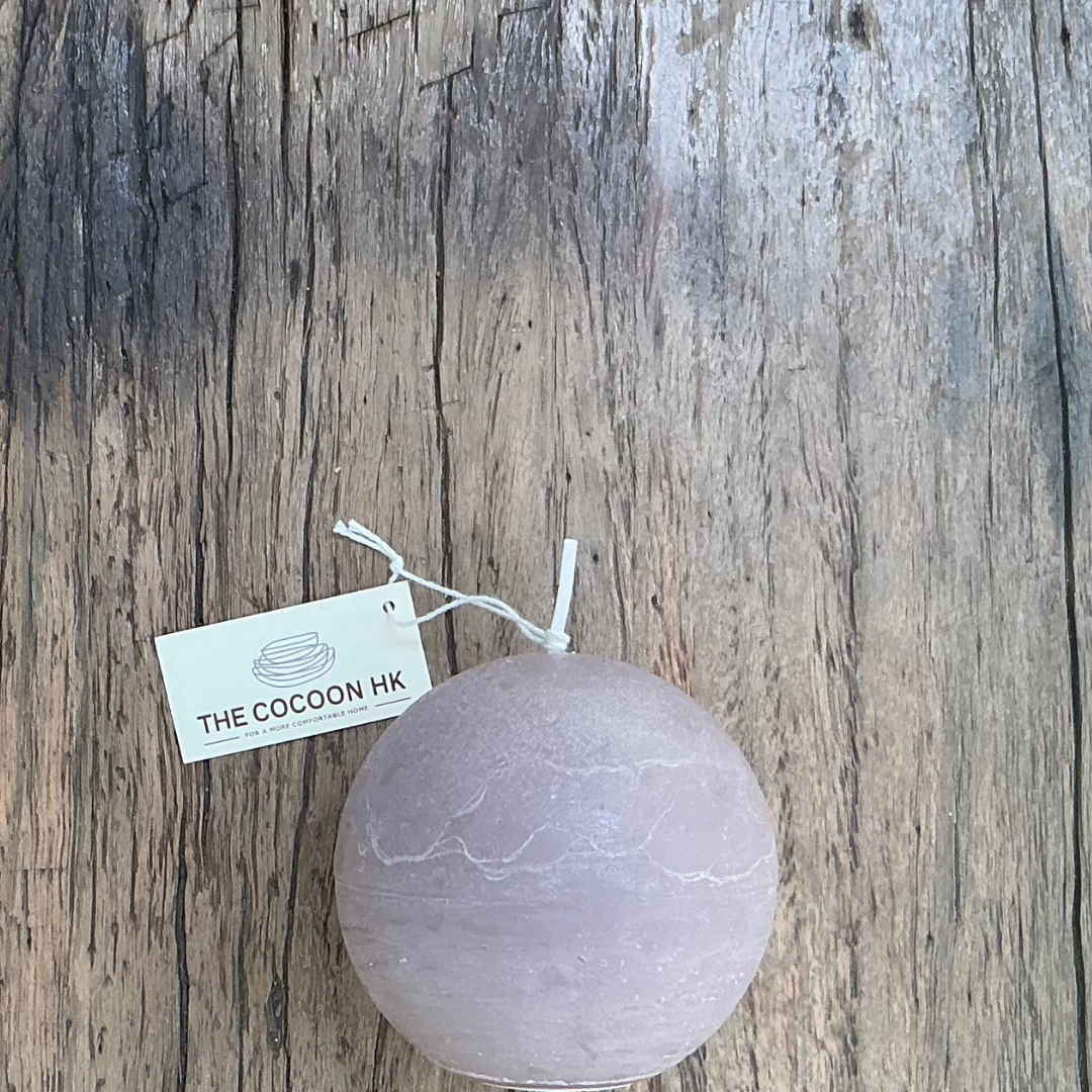 Rustic Ball Candle 8cm Light Brown