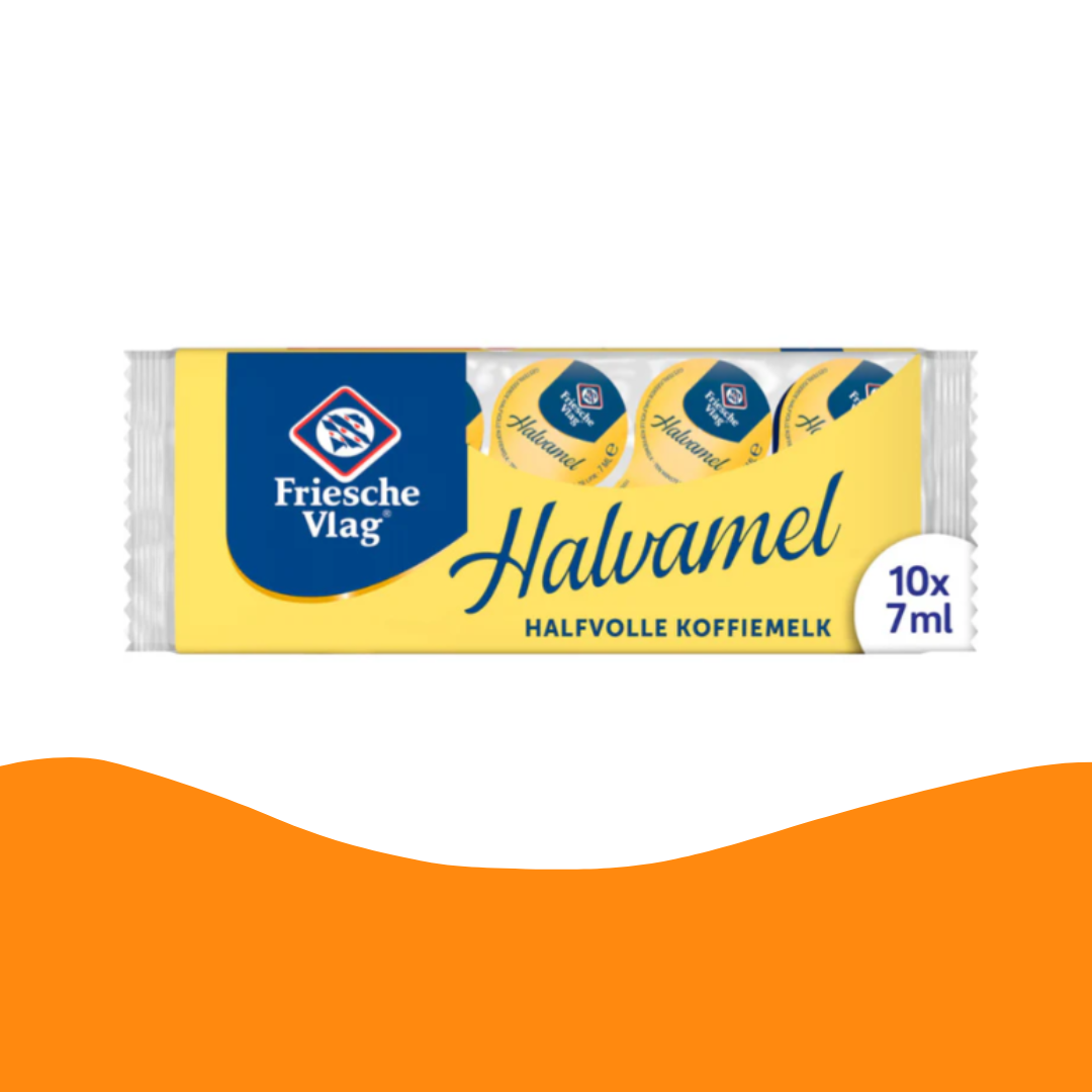 Friesche Vlag Halvamel (10 cups x 7 ml)/ Semi-skimmed coffee milk cups