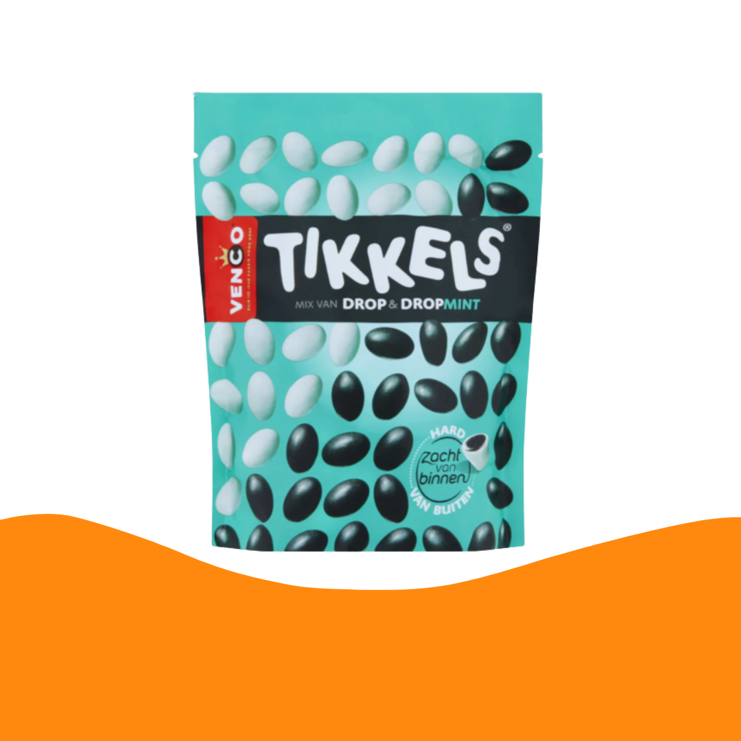 Venco Tikkels dropmint (245 gram)/Licorice and mint-coated licorice mix