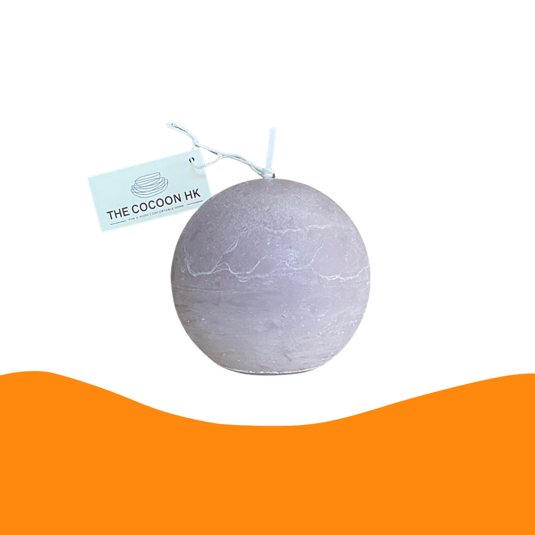 Rustic Ball Candle 8cm Light Brown