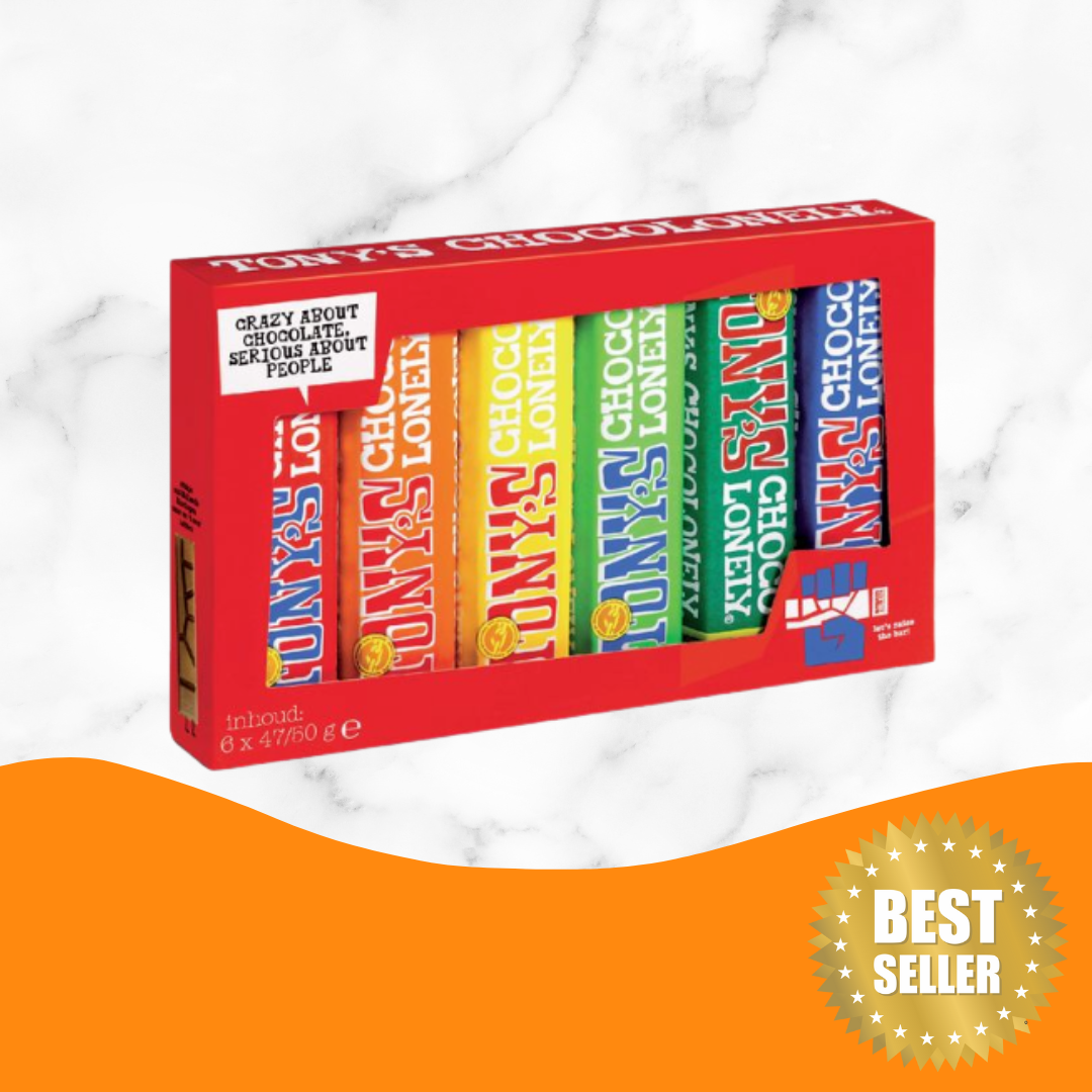Tony's Chocolonely 6 Bars (2x50 gram and 4 x 47 gram) (With Message Card*)