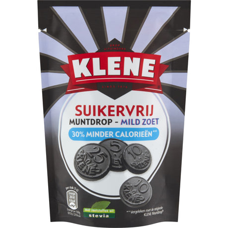 Klene Suikervrij Muntdrop mild zoet 30% minder calorieen / Sugar Free Sweet Licorice 30% less calories (100 gram)