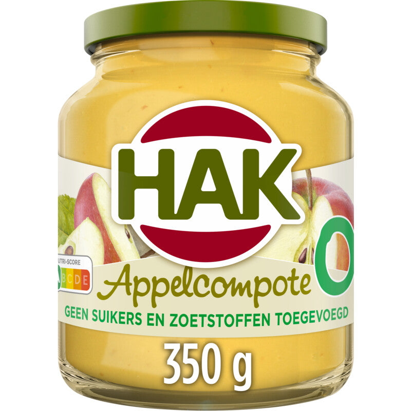 Appelcompote Hak 0% No Added Sugars & Sweeteners 350 gram )