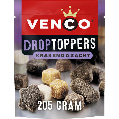 Venco Droptoppers Krakend Zacht / Dutch Licorice (215 gram)