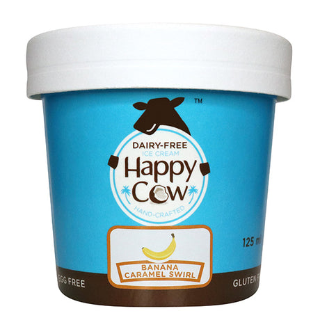 Happy Cow Banana Caramel Swirl Dairy-Free Ice Cream - 125 ml