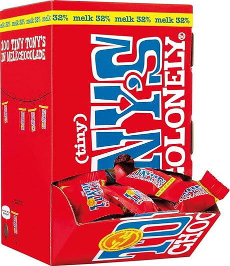 Tony’s Chocolonely 迷你牛奶朱古力盒包裝 (100 小包) 900 克 (連心意卡*）