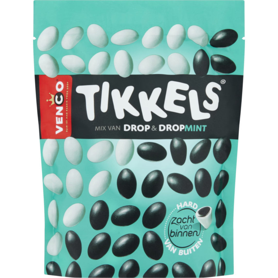 Venco Tikkels dropmint (245 gram)/Licorice and mint-coated licorice mix