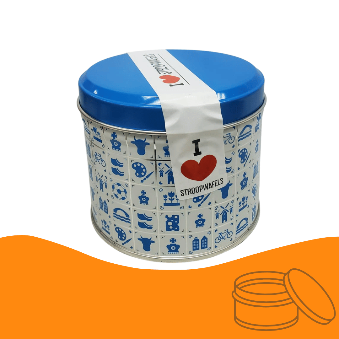 Empty Blue Stroopwafel Storage Tin (formerly 230g)