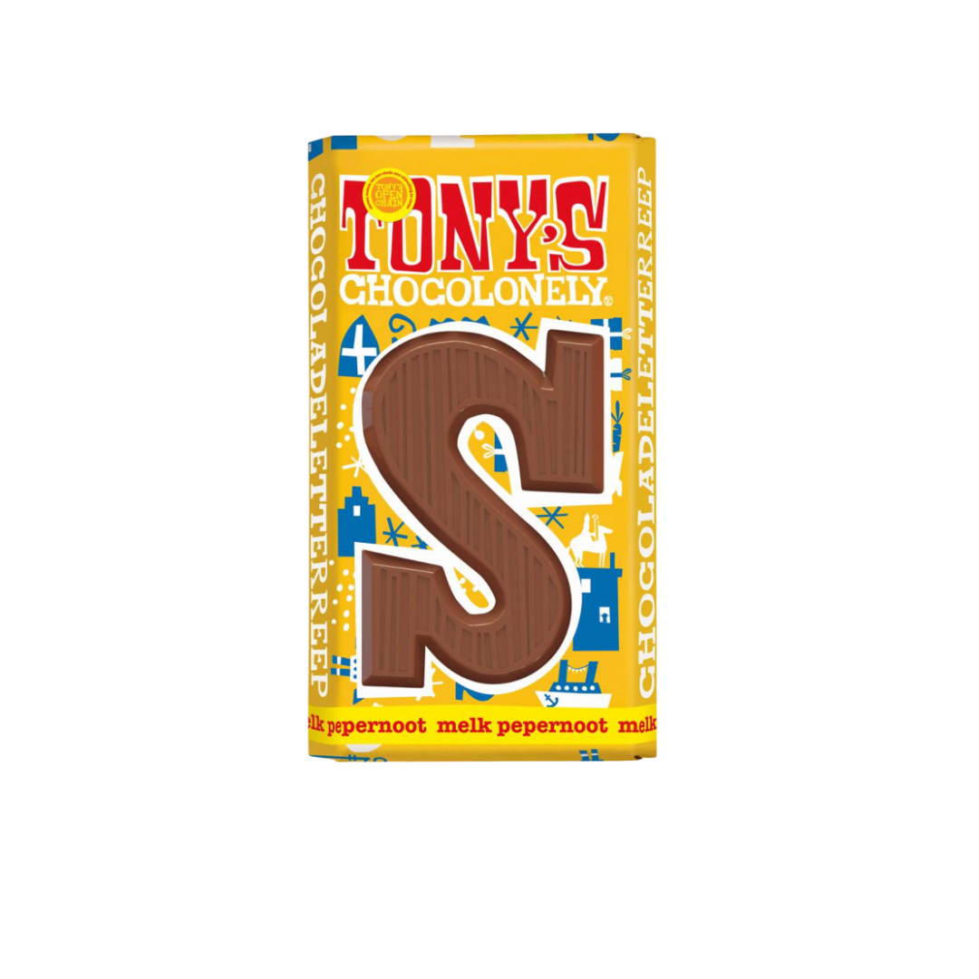Tony's Chocolonely Letter S - milk pepernoot (180 gram) (Expected early Oct 2026)