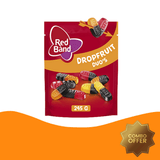 Red Band Dropfruit Duo's (245 gram)/Licorice and wine gum duo