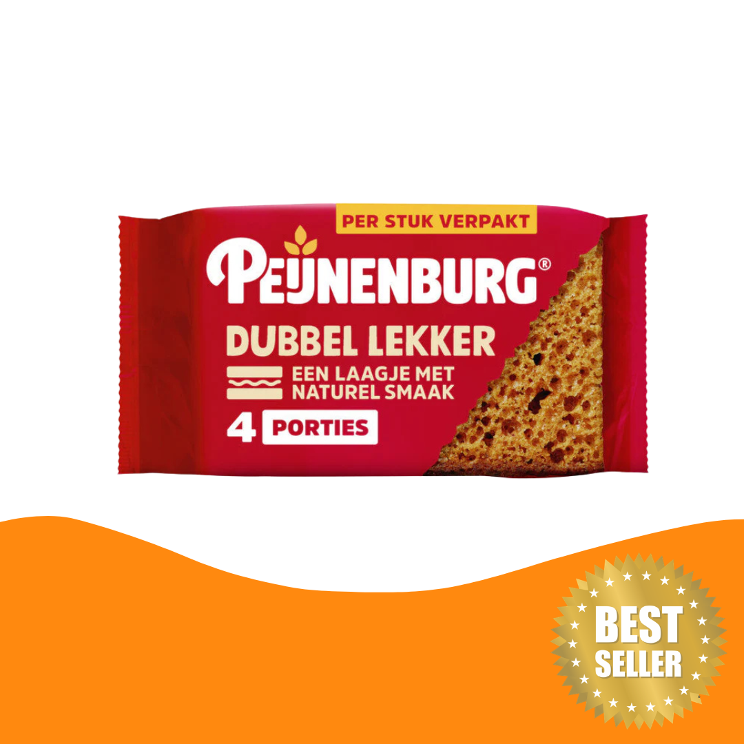 Peijnenburg Dubbel lekker naturel 4 stuks (4 x 49 gram) (Best Before 30 June 2026)