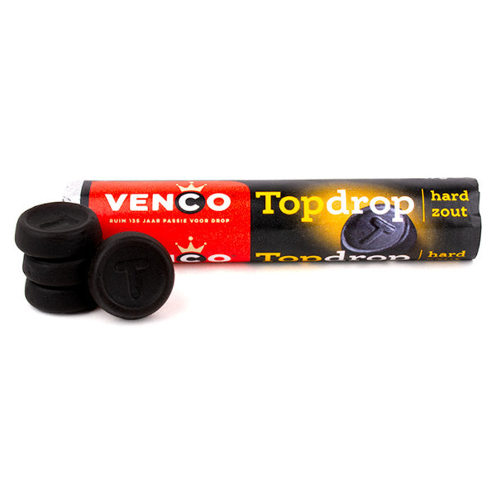 Venco Topdrop Hard Zout (47 gram)/ Hard salted licorice